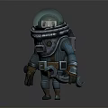3D Cartoon Astronaut Character Wearing Blue Spacesuit With Helmet And Wrench