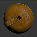 Hand Carved Clay Sculpture Orange And Beige Earthenware Jar With Handle