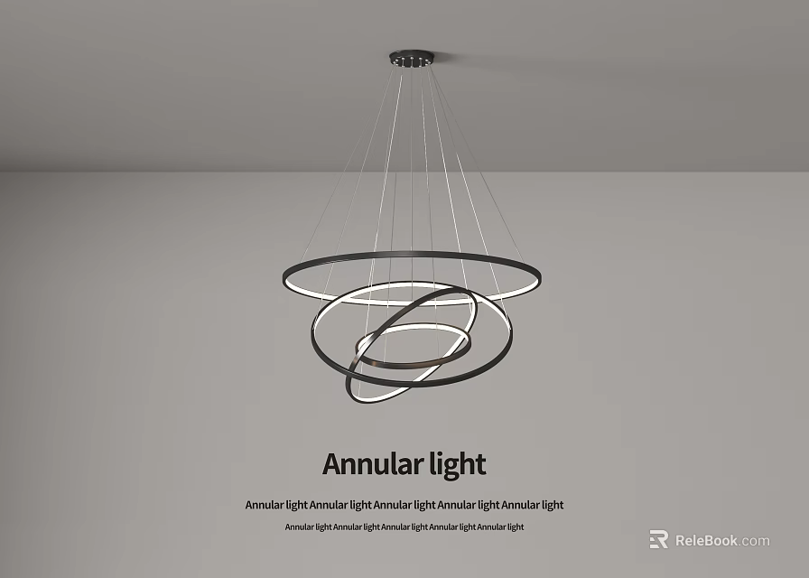 Modern Interior LED Annular Chandelier With Multiple Circular Rings Design 3d model