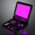 Portable Flip Gaming Console With Pink Screen Black Purple Body And Colorful Buttons