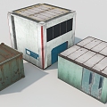 Power Station Substation Box Shed House Container Old Container House Industrial Hard Surface 3d model