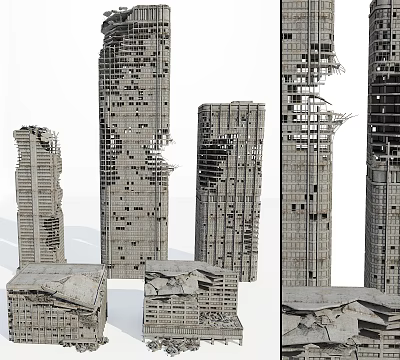 Industrial LOFT ruins dilapidated building 3d model Industrial LOFT ruins dilapidated building 3d model