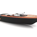 Sleek Modern Yacht With Wooden Accents And Black Hull