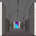 Elevator hall SU model 3d model