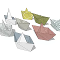 Creative Colorful Paper Boats With Various Patterns And Different Designs