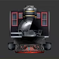 Vintage Steam Train Model With Red Roof Black Body And Gold Accents