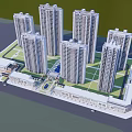 Modern High Rise Residential Complex With Green Areas And Urban Landscape Design