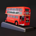 Red Double Decker Bus Model With SEVENOAKS ART And 100 Years On Display Stand