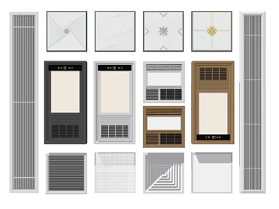 Modern Air Conditioner Vents With Various Designs And Decorative Grille Covers 3d model