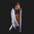 NASA Space Shuttle Orbiter With Orange Fuel Tank And Solid Rocket Boosters