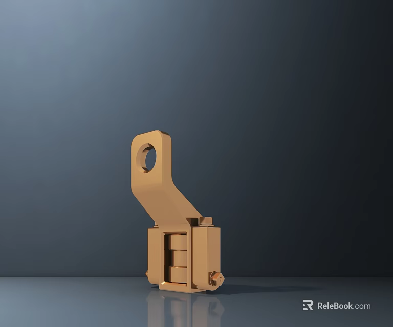 Public Facility Golden Metal Support Bracket With Connection Holes And Structural Design 3d model