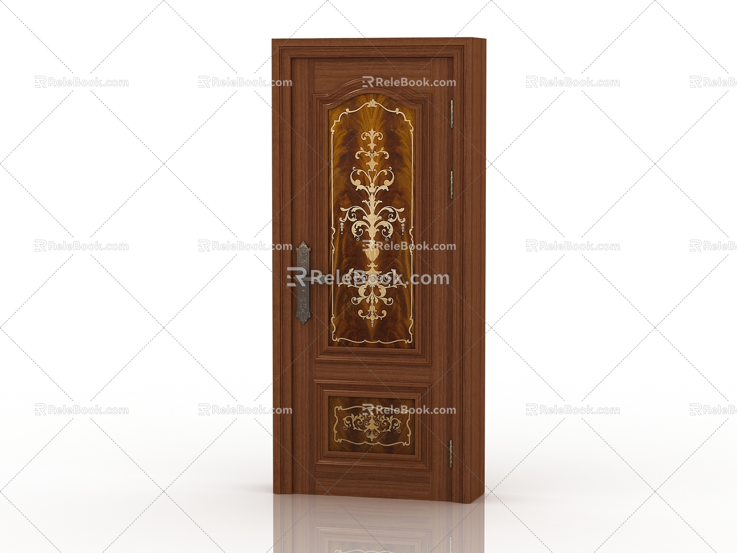 European style solid wood door interior door door 3d model