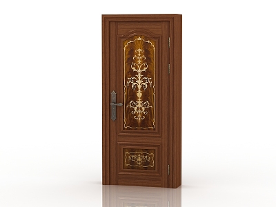 European style solid wood door interior door 3d model