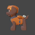 Paw Patrol Puppy Character In Orange Helmet And Uniform Design