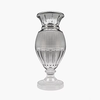 Elegant Glass Vase With Decorative Carved Design For Fresh Flowers 3d model