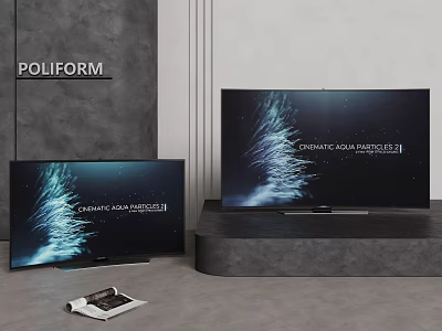 POLIFORM Two Stylish Televisions With Chromatic Scale Projection In Modern Setup 3d model