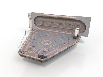 Industrial Platform Structure With Circular Floor And Cylindrical Towers 3d model