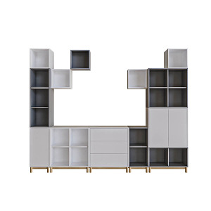 Modern TV Background Cabinet Decorative Cabinet Bookcase TV Cabinet 3d model