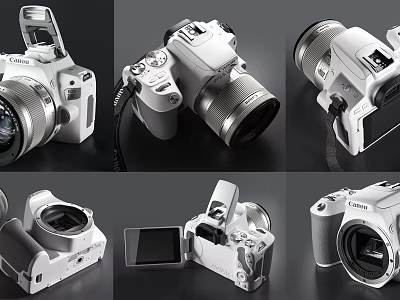 High Resolution Digital Camera Showcase Featuring Multiple Angles And Design Details 3d model