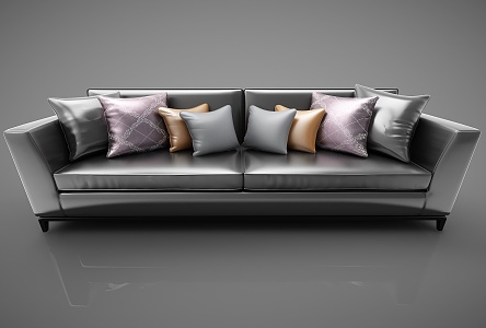 Modern double sofa three-seat sofa 3d model