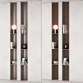 Modern Decorative Cabinet With Shelves Holding Books Decorative Items And Lighting