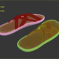 Red Cross Strap Slippers With Brown Sole For Casual Comfortable Wear