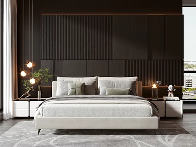 Modern Minotti double bed 3d model