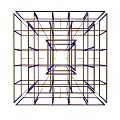 Modern Geometric Chandelier with Wireframe Lattice Grid Structure and Thin Line Design