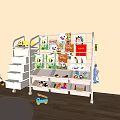 White Multi Layer Children's Bookcase With Colorful Kids Books Toys And Storage Drawers