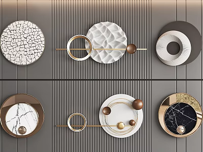 Modern Wall Decor Hangings With Diverse Shapes And Textures 3d model