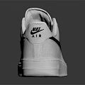 Nike Air Force 1 White Leather Sneakers With Black Logo And Classic Design
