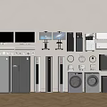 Collection of Home Appliances Including Refrigerators TVs Washing Machines and Air Conditioners