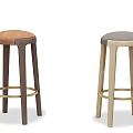 Modern Bar Stools With Wooden Frames And Varied Colored Cushion Seats