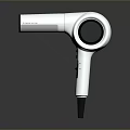 White Hair Dryer with Modern Sleek Design and Round Air Outlet