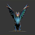 Colorful Dragon Statue With Vibrant Scales Iridescent Wings And Decorative Base