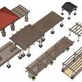 Various Wooden Pergola Models With Different Roof Designs And Column Structures