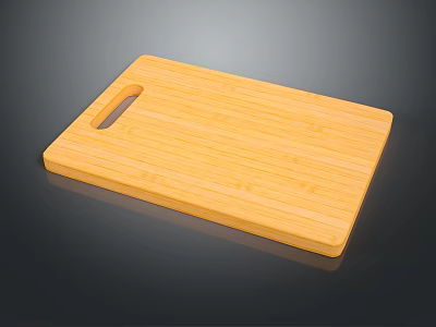 Bamboo Cutting Board With Handle Hole And Smooth Surface For Kitchen Household Use 3d model