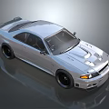 Silver Sleek Sports Car With Rear Spoiler And Sporty Alloy Wheels