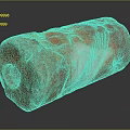 Natural Cylindrical Stone With Vibrant Red Orange Yellow White Patterns And Central Hole