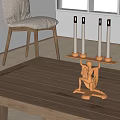 Elegant Golden Human Figure Candle Holder With White Candles For Table Decor