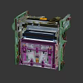 Detailed View Of Mechanical Component With Transparent Casing Internal Structure And Orange Parts