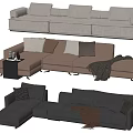 Modern double sofa multiplayer sofa corner sofa 3d model