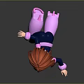 3D Animated Superhero Character With Red Hair And Blue Pink Outfit