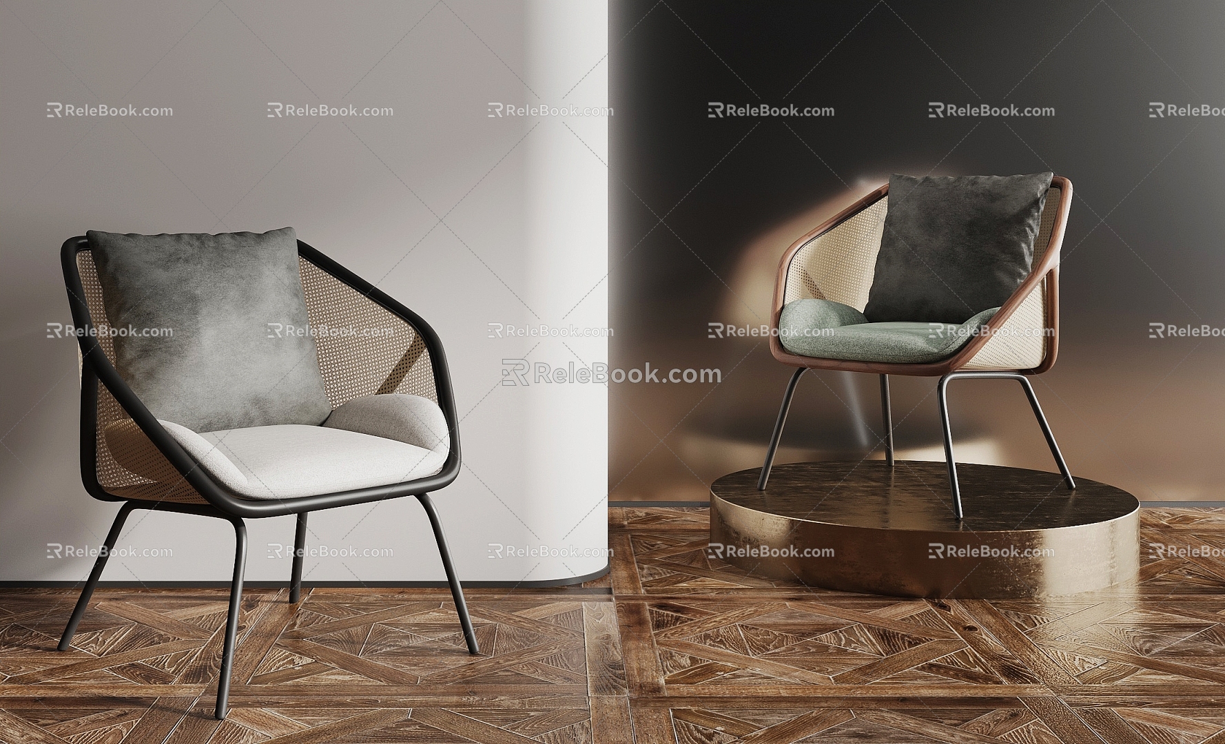 Rattan leisure single chair 3d model