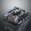 Military Tank With Metal Armored Body Cannon And Heavy Duty Tracks