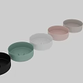 Laufen Pink Round Washbasin With Ribbed Edge Design And Logo