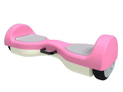 Stylish Pink Hoverboard With Two Wheels Gray Pedals And Safe Design 3d model