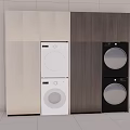 Modern Balcony Cabinet With Built in Washing Machine And Dryer In Light Dark Design