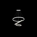 Modern Hanging Chandelier With Silver Circular Rings Design