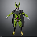 Green Armored Character With Horned Helmet Black Cape Yellow Boots Spotted Pattern 3D Model Design